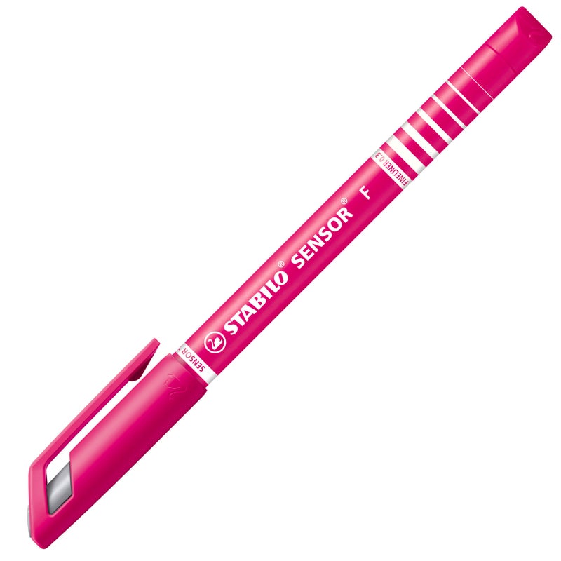 STABILO Fineliner with Cushioned F-Tip SENSOR F - Pack of 8, Assorted Colors, .3mm Fine Tip - Image 2